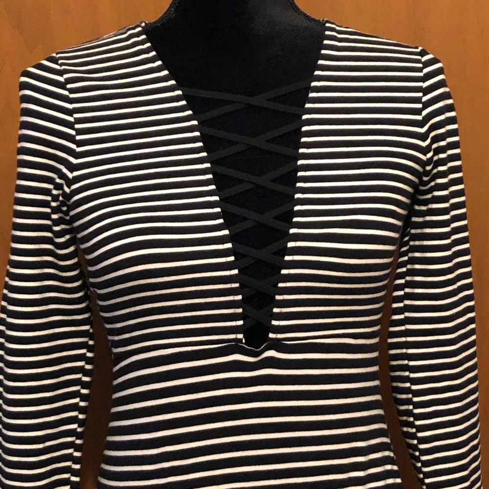 Low cut striped dress